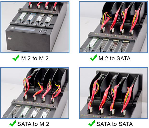 Systor 1-3 SATA & M.2 NVMe Duplicator Sanitizer 9GB/Min - Supports